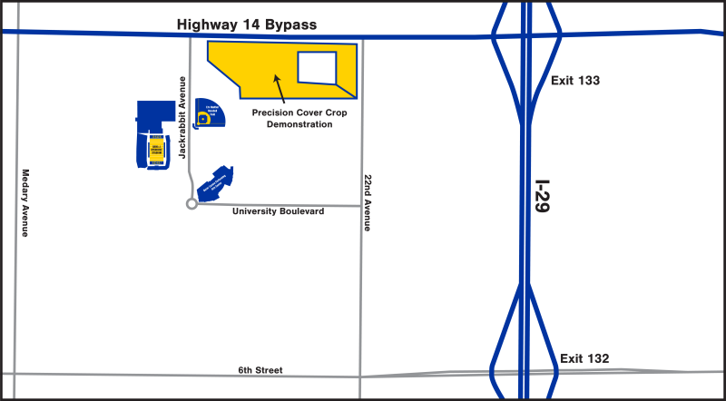 Map of the location of the Precision Cover Crop Demonstration day