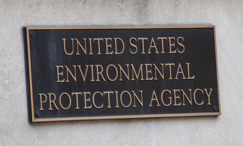 United States Environmental Protection Agency Sign plate outside the agency’s main office.