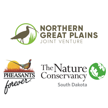 logos of Northern Great Plains Joint Venture, Pheasants Forever and the Nature Conservancy South Dakota