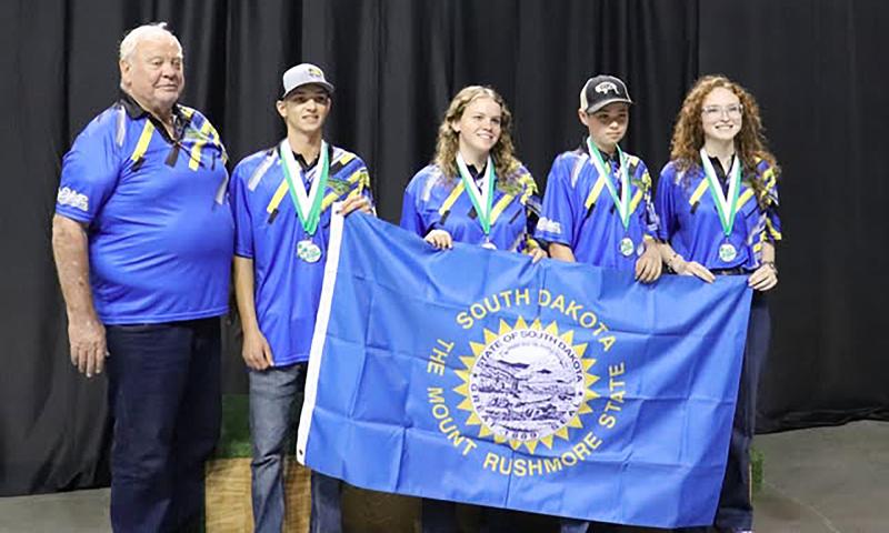 Group photo of the 2025 South Dakota 4-H National Shooting Sports Air Pistol Team.