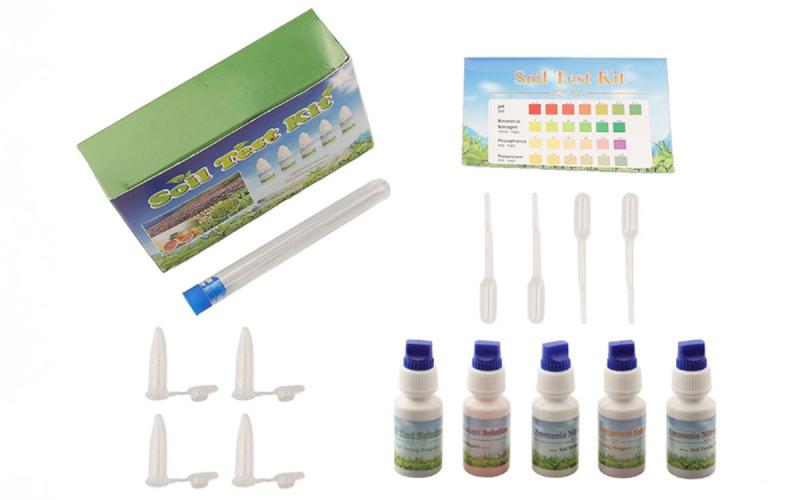 Various components of the Yieri Soil Test Kit.