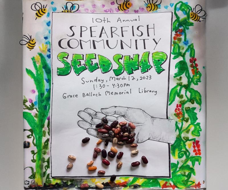 Poster advertising the 10th Annual Spearfish Community Seed Swap.