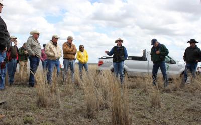 A group of ranchers meeting out in the range.