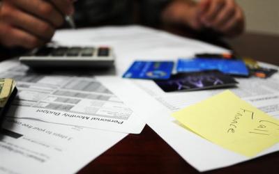 financial paperwork sitting on a desk
