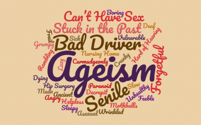 Word cloud of terms associated with ageism.