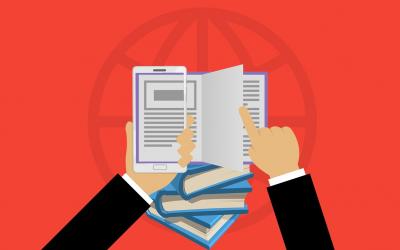 illustration of two hands reviewing terms inside an open book
