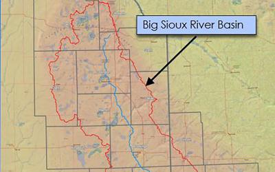 A map of the Big Sioux River Basin.