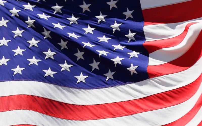 american flag, waving