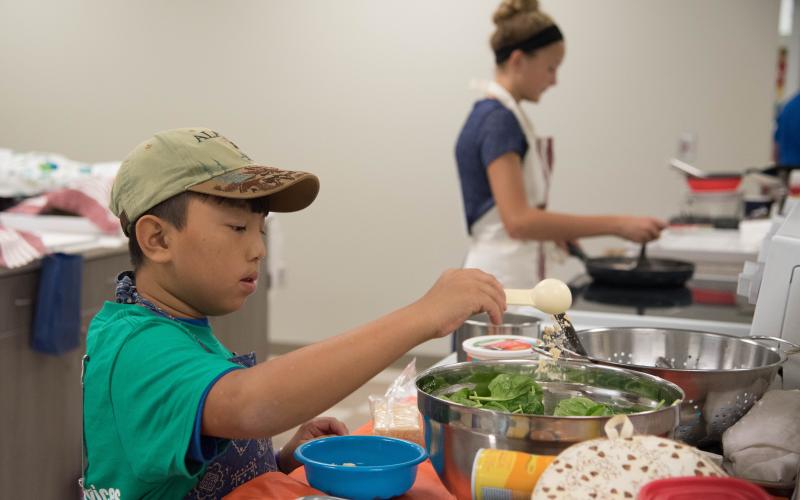 99-4-H-Food-Healthy-Living 4-H, Special Foods, Youth boy and girl cooking in kitchen, State Fair