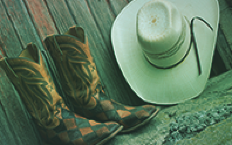 cowboy boots and hat