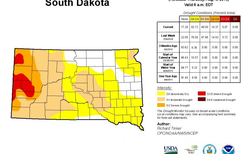 a graphic image showing drought in South Dakota