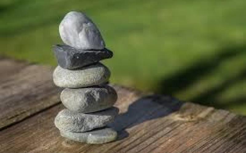 Small rocks balancing on top of each other.