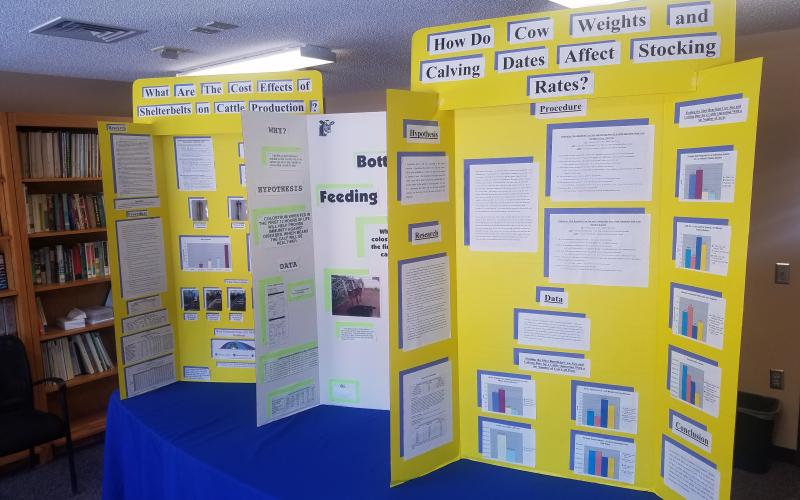Poster display for research project.