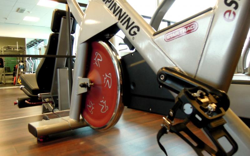 spinning bike in gym