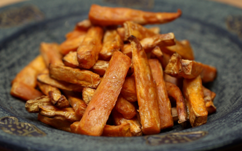 sweet potato fries on plate
