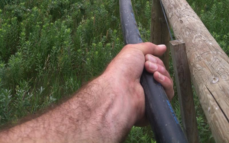an above ground pipe installation