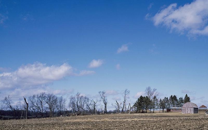 bare field in spring waiting to be planted