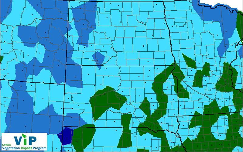 A color-coded map indicating the average date of 32 degree temperatures across various Midwestern states.