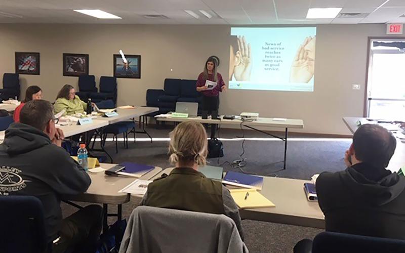 A group of attendees at the Small Business Basics course at Volga, South Dakota.