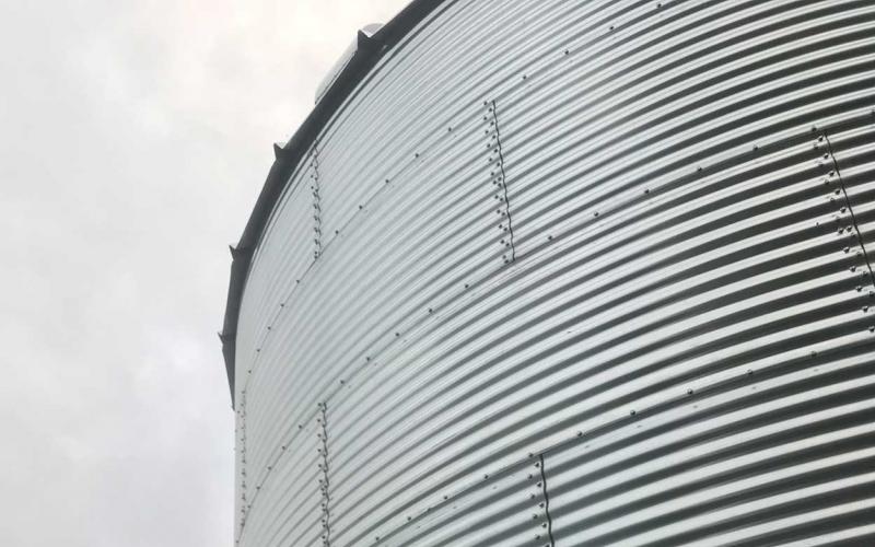 Grain storage bin.