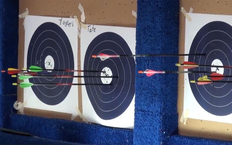 4-H archery targets with arrows in them.