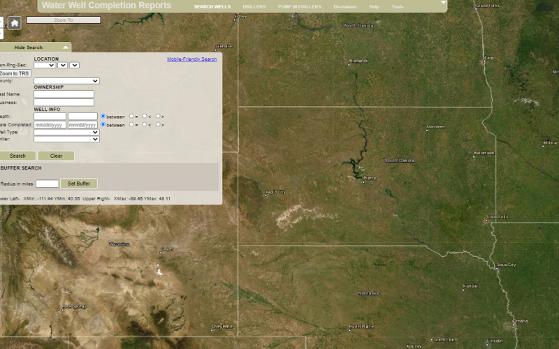 Well Completion Reports (WCR) site with interactive map and search engine