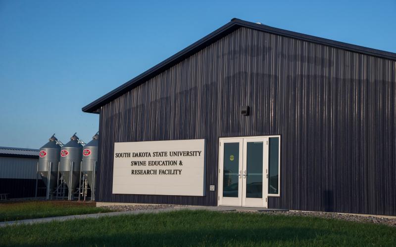 South Dakota State University Swine Education and Research Facility exterior.