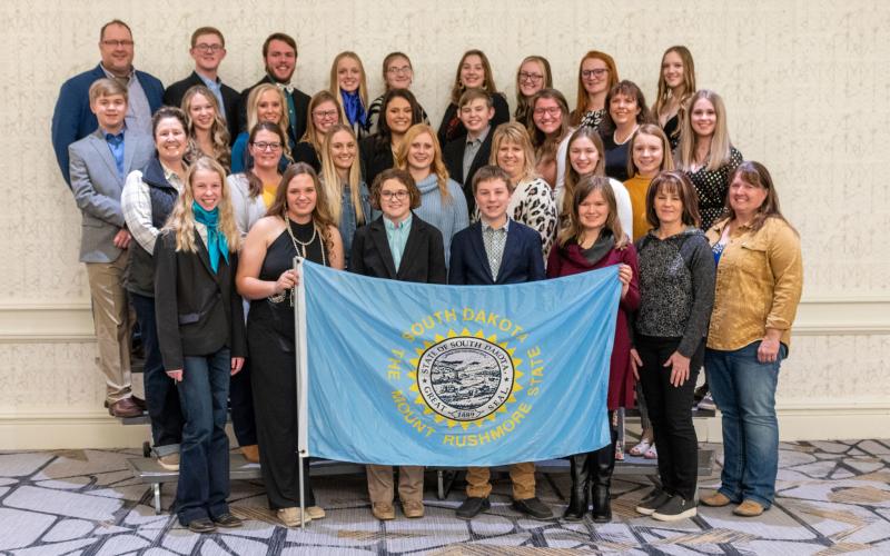 Group of South Dakota 4-H participants and chaperones at the at the 2022 Western National Roundup held in Denver, Colorado.