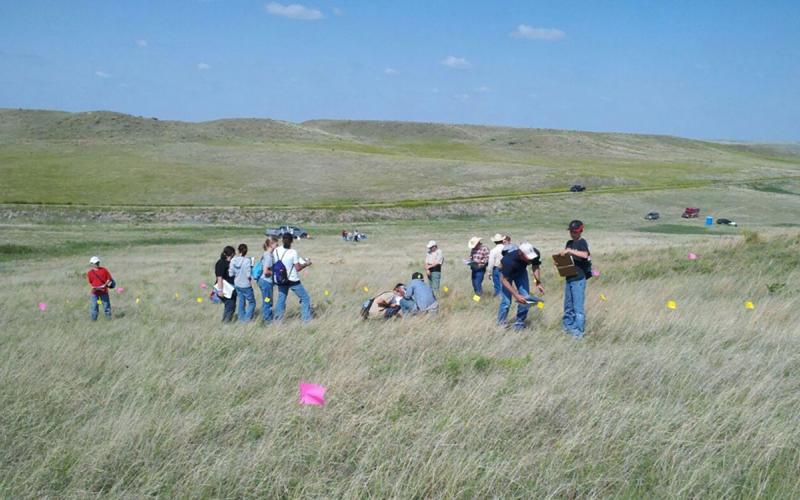 Participants inspecting a rangeland area during the South Dakota Rangeland Days event.