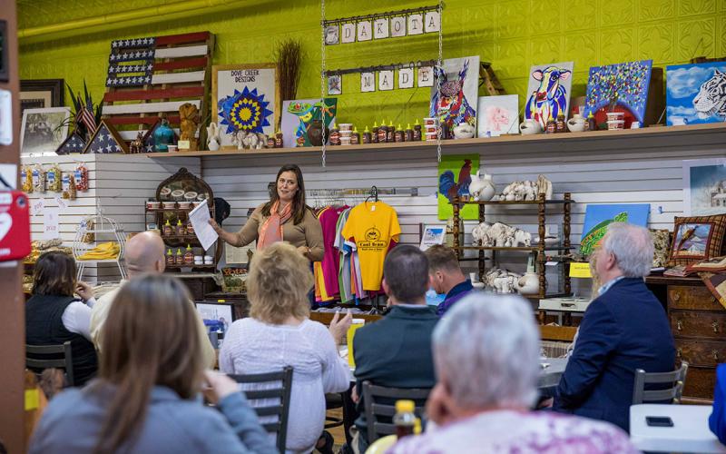Sarah Calhoun presenting during a breakout session at the 2018 Energize! conference.