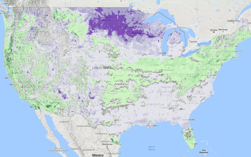 Color-coded map showing the spring 2022 first-leaf return interval. For assistance reading this graphic and data set, please call SDSU Extension at 605-688-4792.