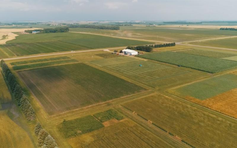 Aerial view of the SDSU Northeast Research Farm.