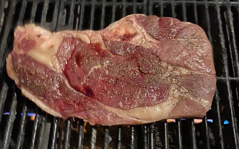 Bone-in sirloin steak.
