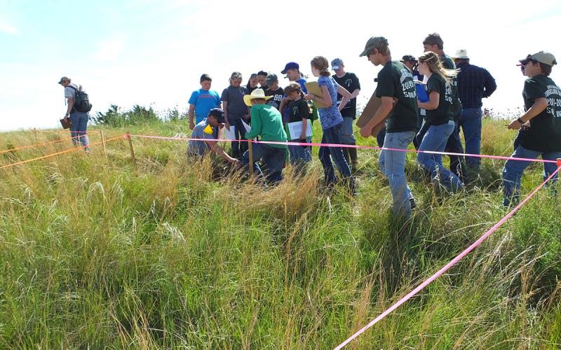Group of youth participants at rangeland and soil days.
