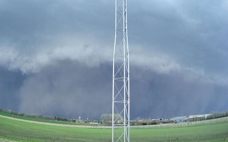 Derecho storm approaching the SDSU campus in Brookings.