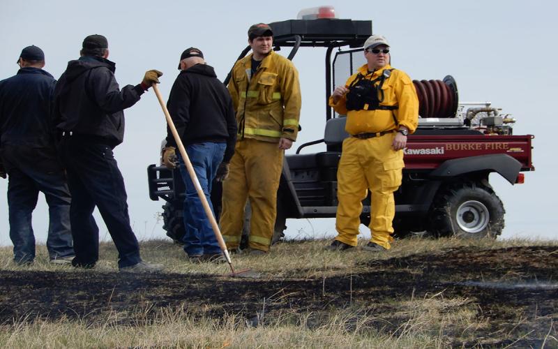 Members of the Burke County Fire Department assisting with a prescribed burn.