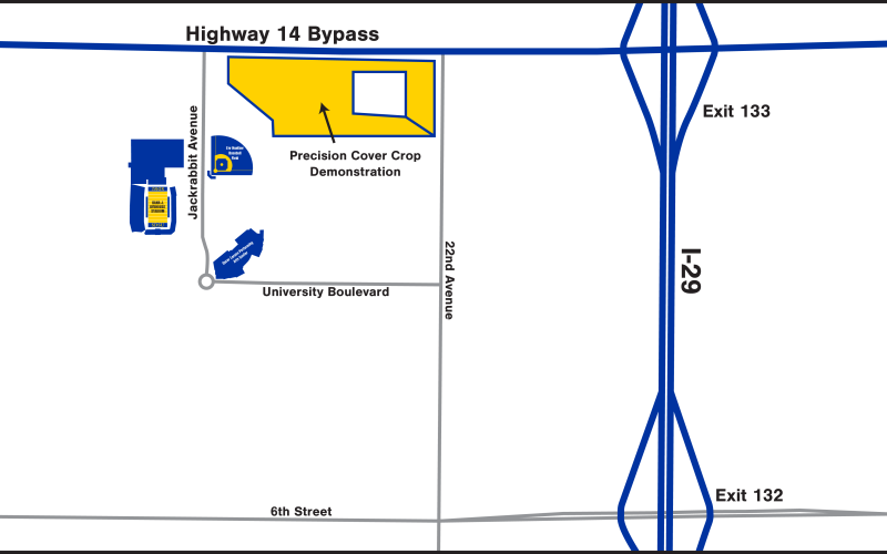 Map of the location of the Precision Cover Crop Demonstration day