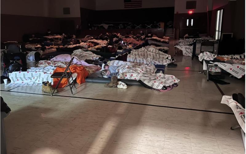Wall Blizzard of 2022: Carolynn Anderson and Mary Williams Members of the Wall Community made makeshift sleeping arrangements for stranded travelers.