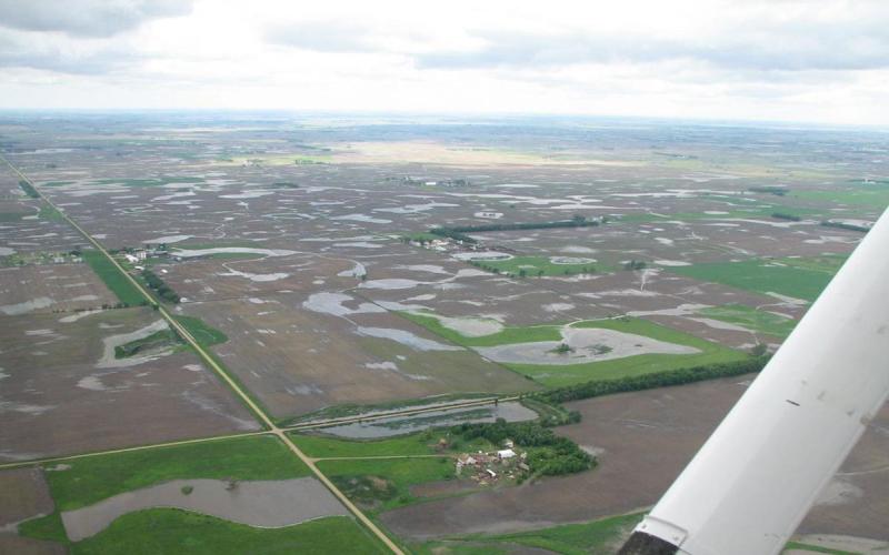 Aerial view of flooding in Southeastern South Dakota.
