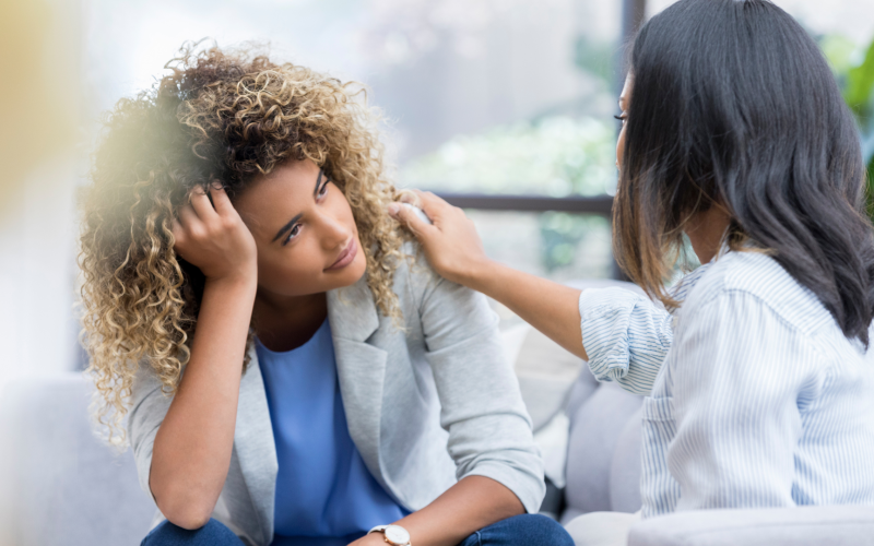 Two women having a conversation