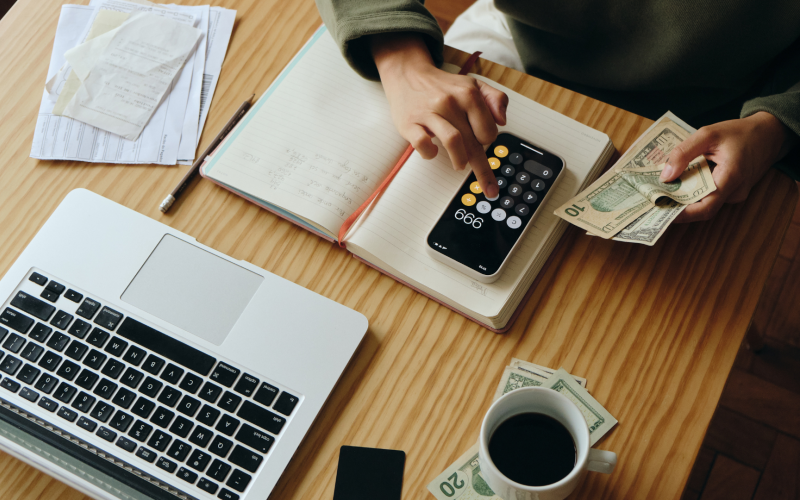 Person managing their finances