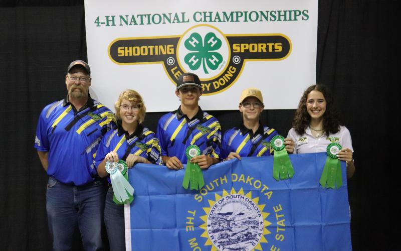 Group photo of the 2025 South Dakota 4-H National Shooting Sports Air Rifle Team.