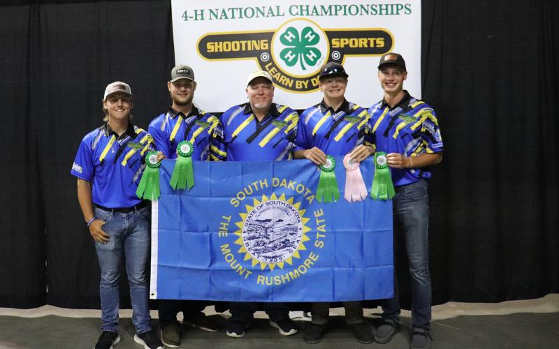 Group photo of the 2025 South Dakota 4-H National Shooting Sports Compound Archery Team.