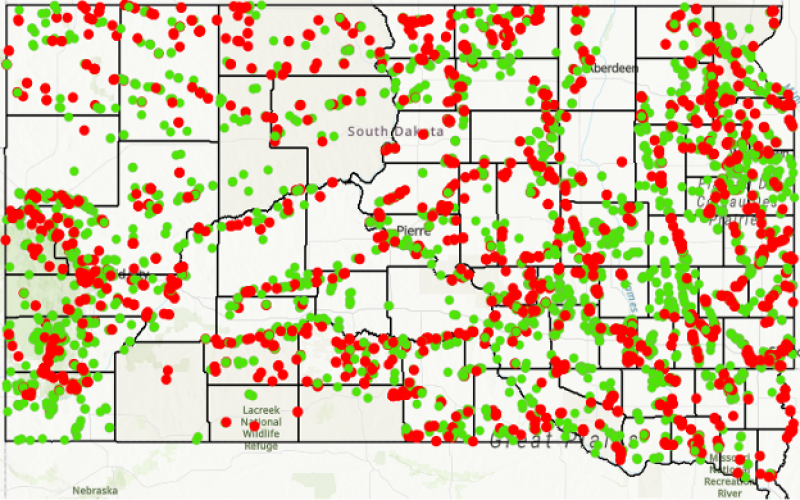 Construction Aggregate Mining Map in South Dakota