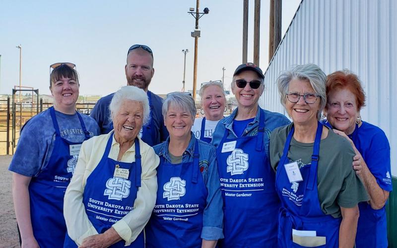 A group of Custer County Master Gardener volunteers gathered for a group photo.