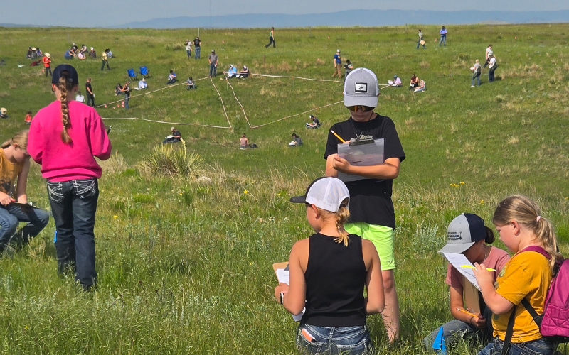 Group of youth competing in a Rangeland and Soil Judging contest
